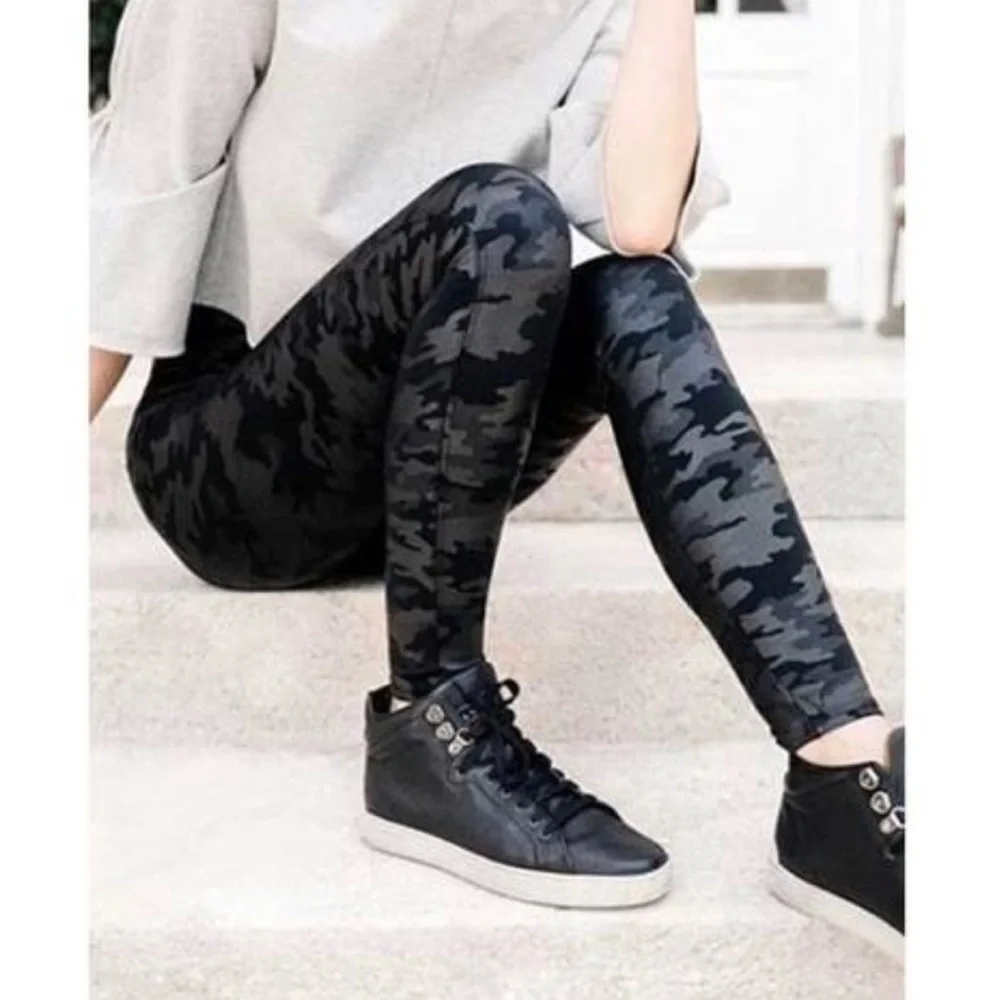 Spanx Faux Leather Camo Leggings - Picture 2 of 7
